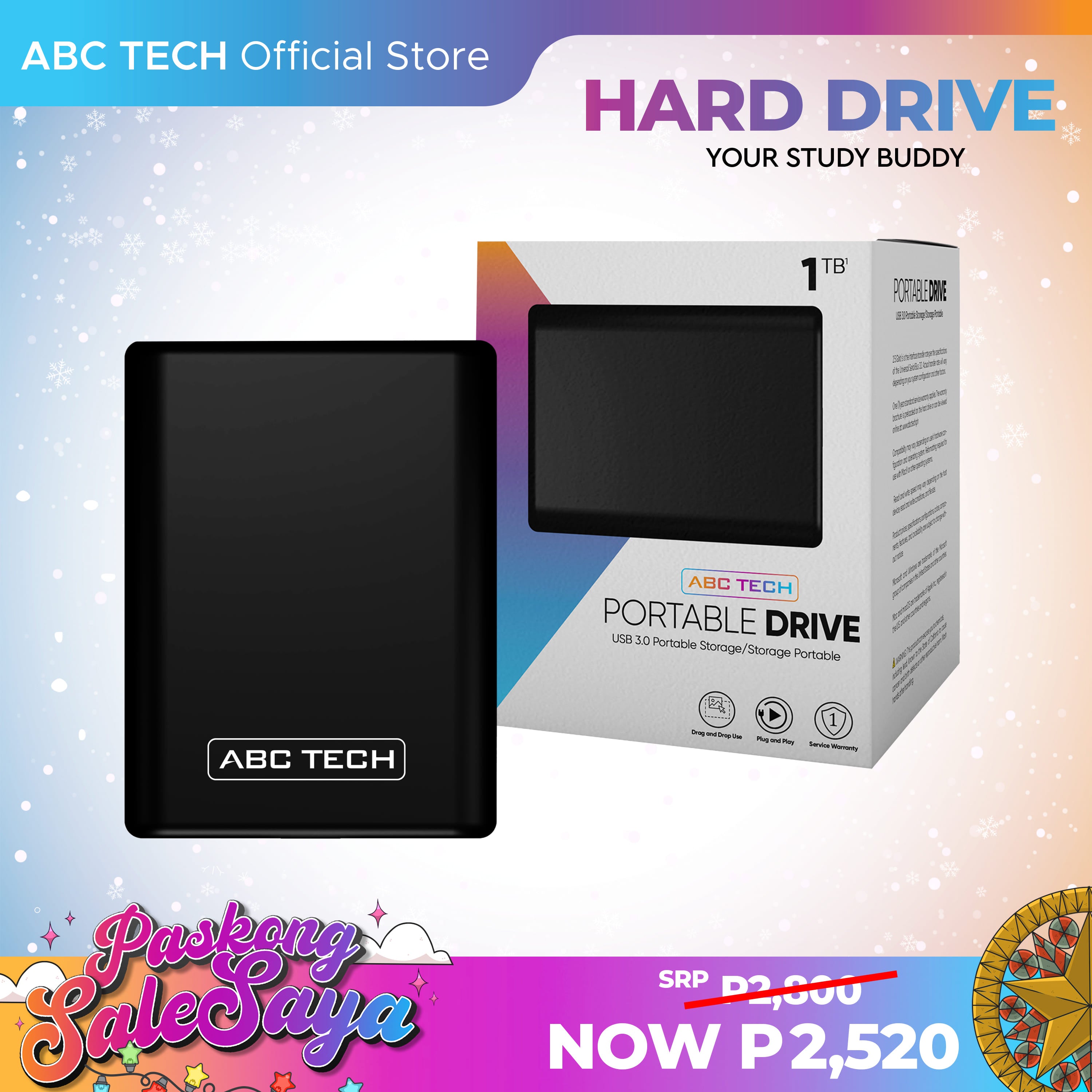 ABC TECH PORTABLE HARD DRIVE 1TB