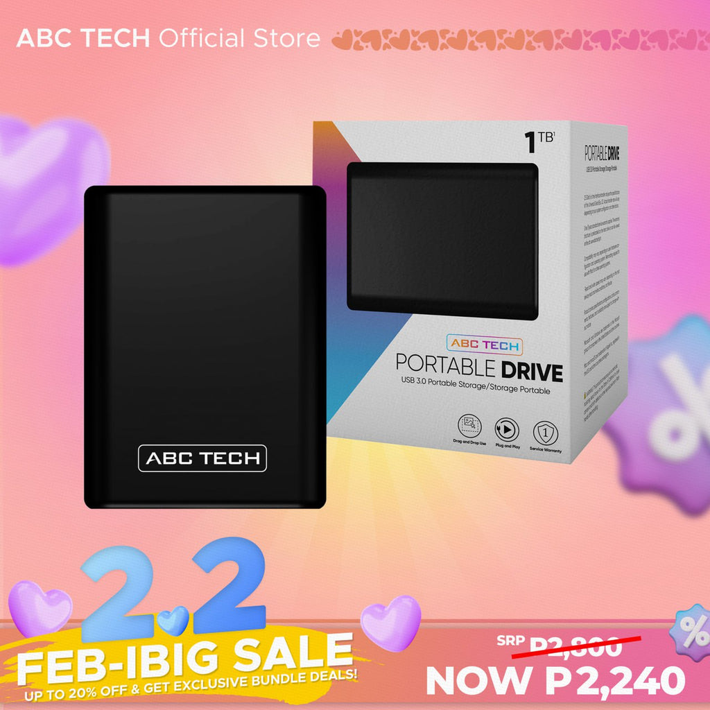 ABC TECH PORTABLE HARD DRIVE 1TB